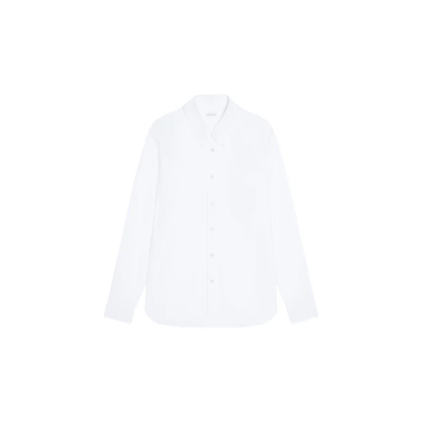 Loose cotton poplin shirt in White