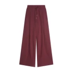 Dries Van Noten Loose cotton sweatpants in Burgundy Melange | Pants | Luxury Shoes 