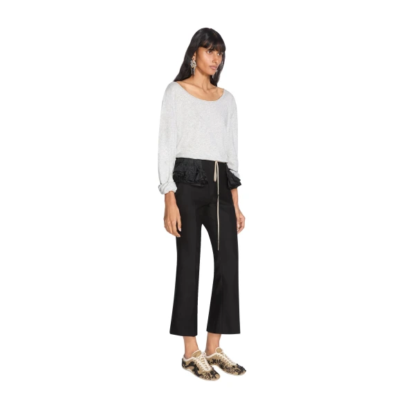 Loose long sleeve top in Grey Melange - Image 3