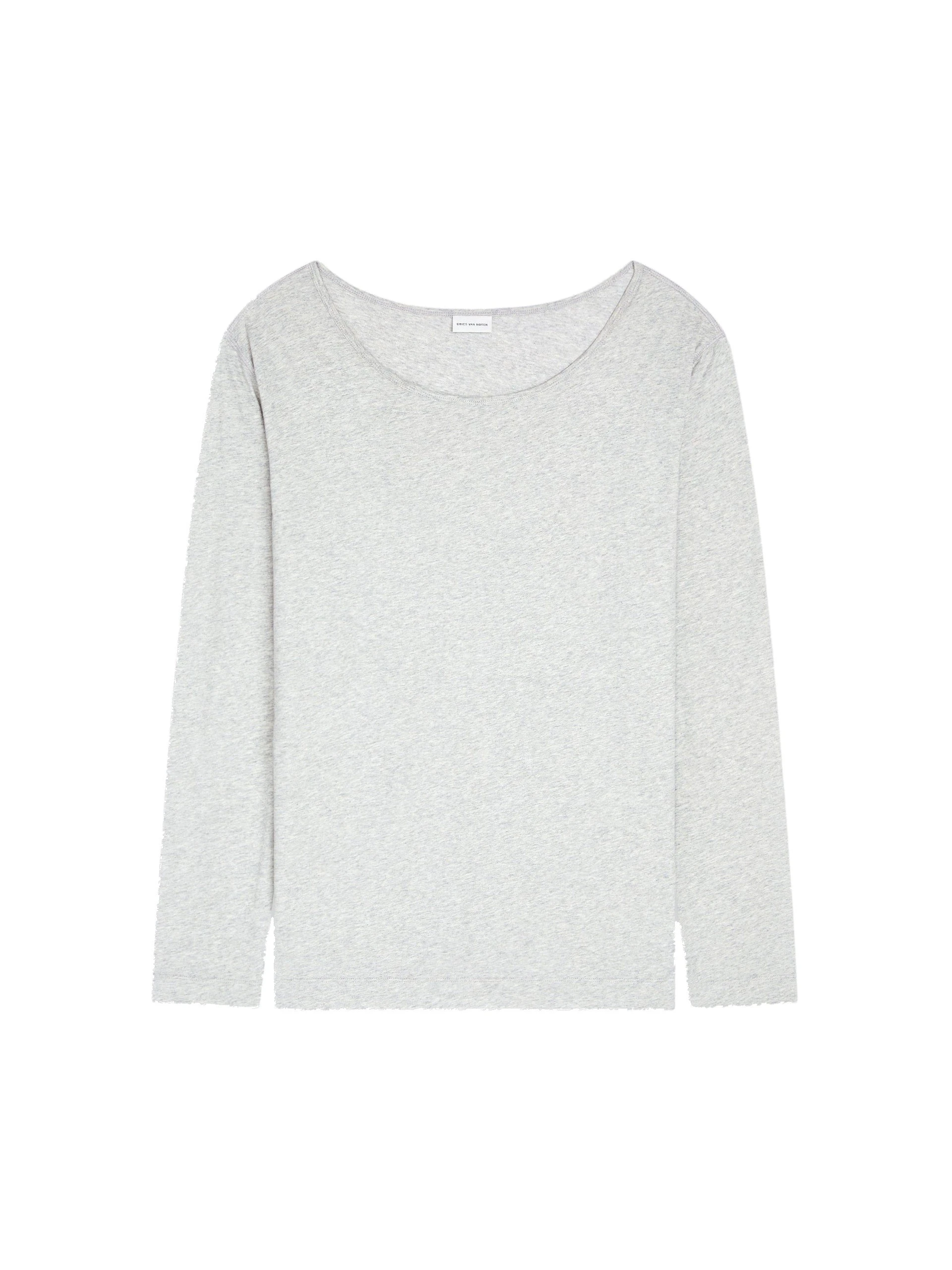 Dries Van Noten Loose long sleeve top in Grey Melange | Tops | Luxury Shoes Dries Van Noten Loose long sleeve top in Grey Melange | Tops | Luxury Shoes
