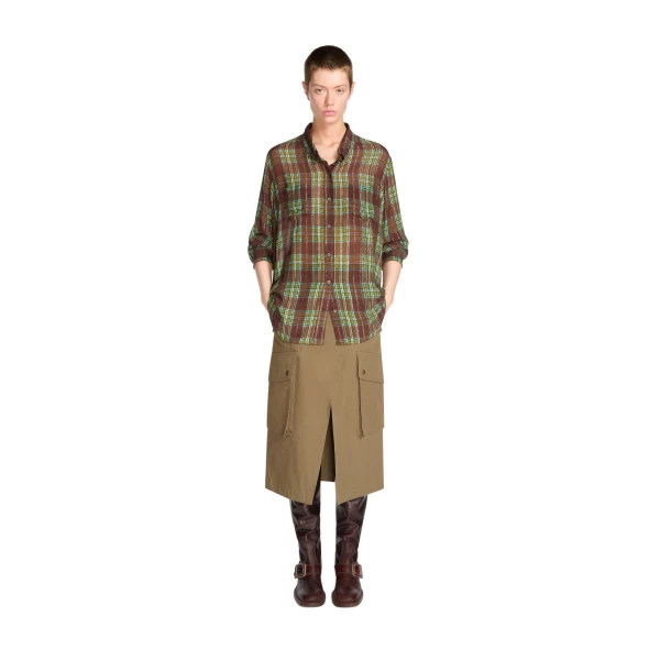 Loose lurex shirt in Burgundy - Image 2