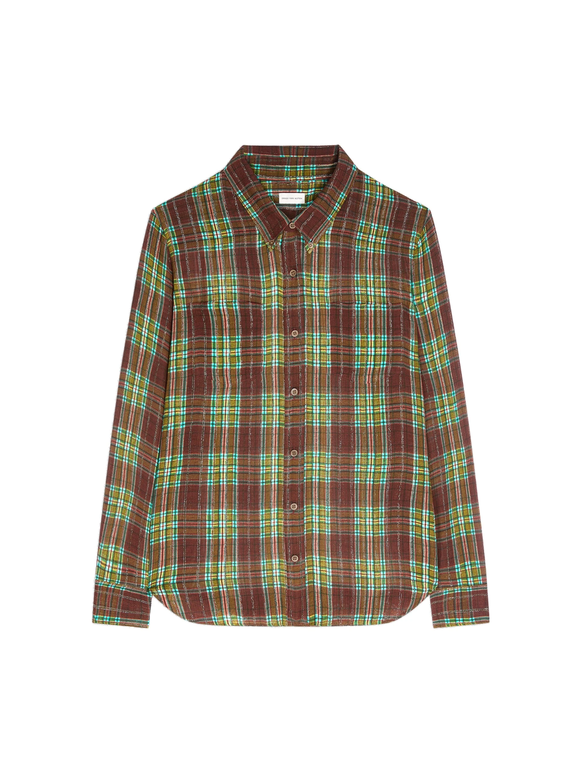 Dries Van Noten Loose lurex shirt in Burgundy | Tops | Luxury Shoes Dries Van Noten Loose lurex shirt in Burgundy | Tops | Luxury Shoes