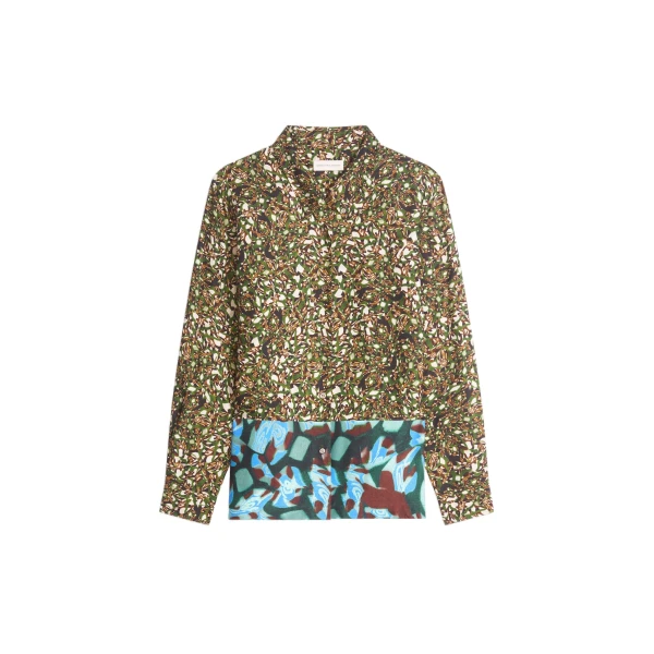 Dries Van Noten Loose viscose shirt in Bottle | Tops | Luxury Shoes 