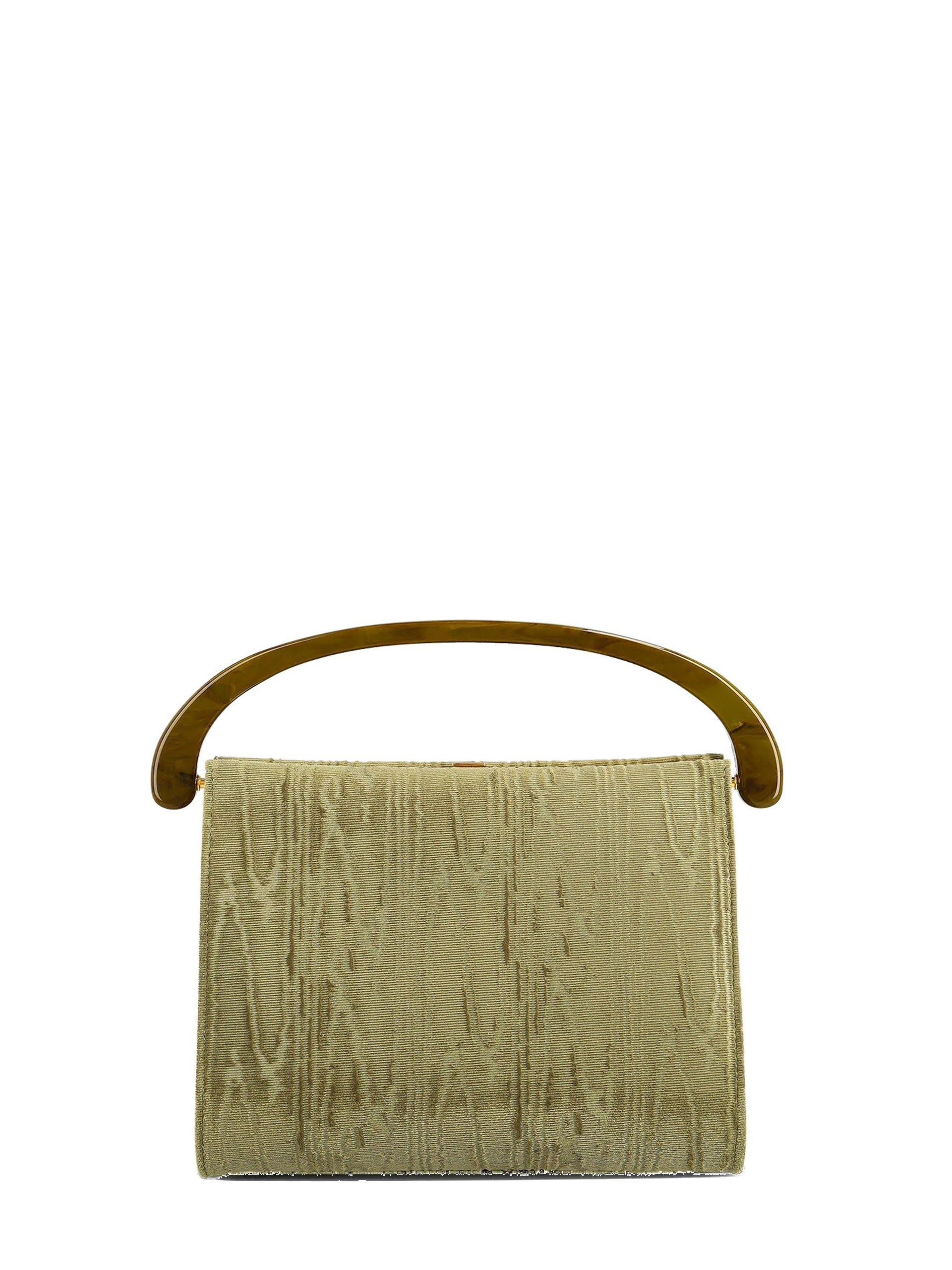 Dries Van Noten Medium velvet bag in Green | Totes & Top-Handle Bags | Luxury Shoes Dries Van Noten Medium velvet bag in Green