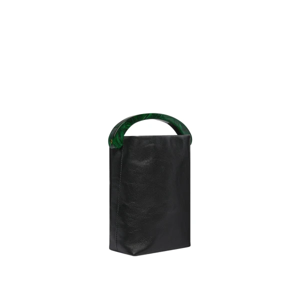 Micro leather bag in Black - Image 3