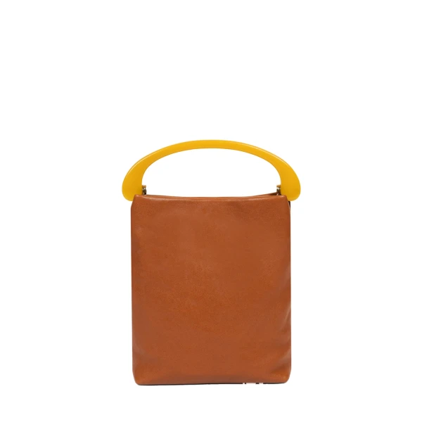 Micro leather bag in Tan
