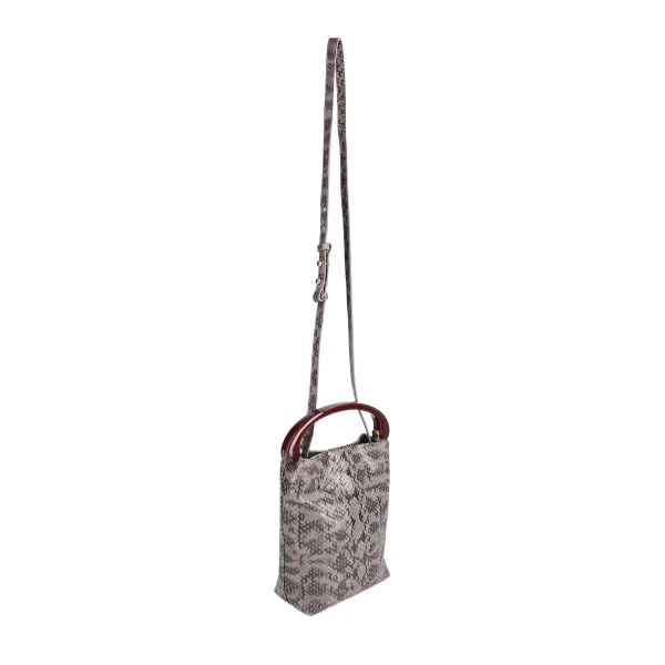 Micro leather bag in Taupe - Image 3
