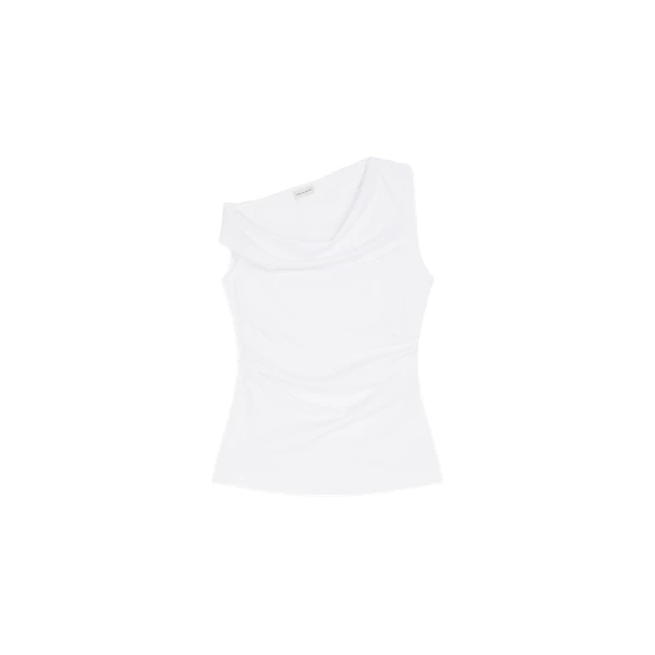 Off-shoulder jersey top in White