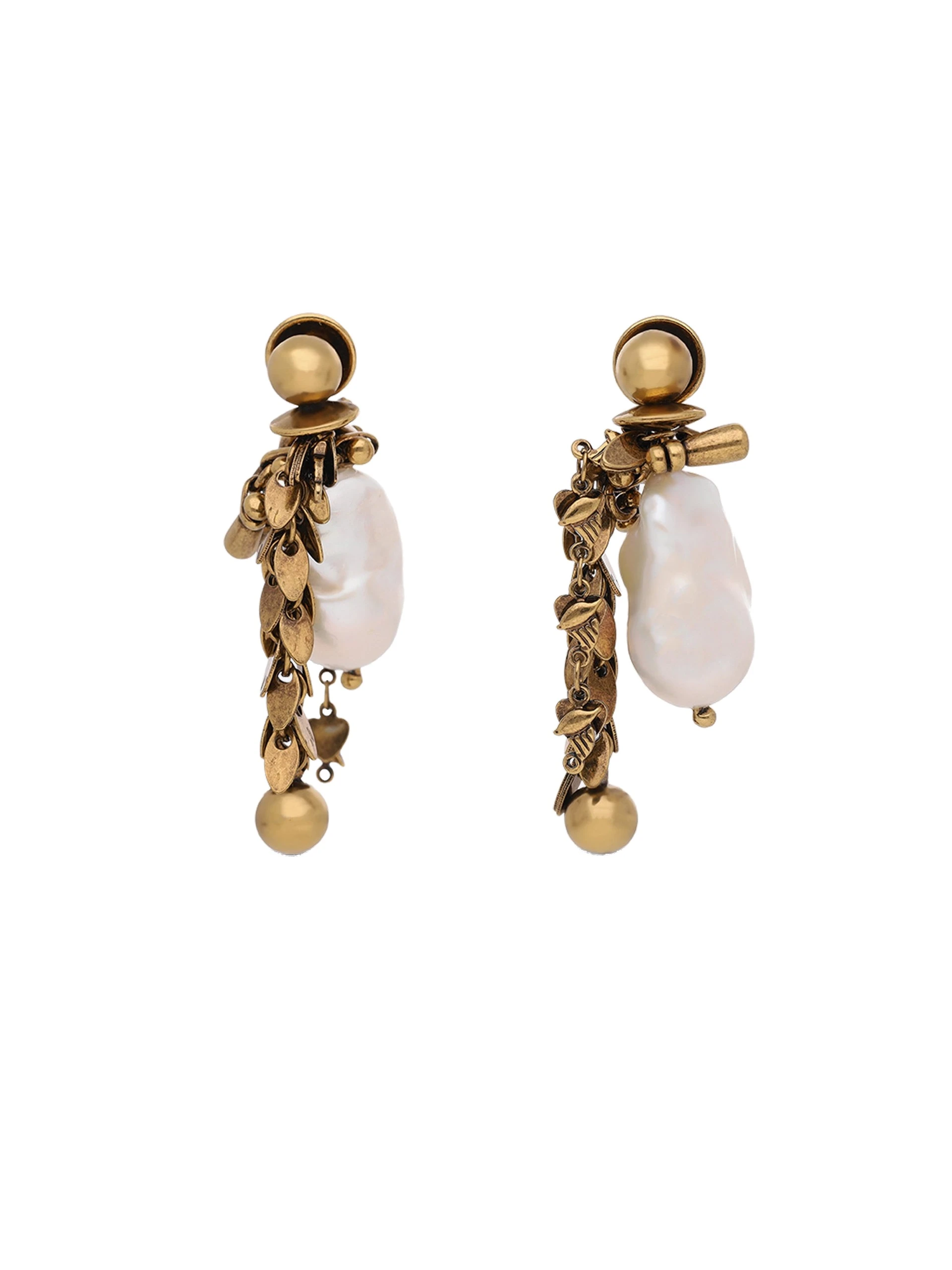 Dries Van Noten Ornamented pendant earrings in Old Brass | Earrings | Luxury Shoes Dries Van Noten Ornamented pendant earrings in Old Brass