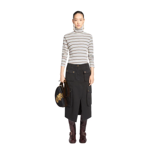 Overdyed cargo skirt in Black - Image 2