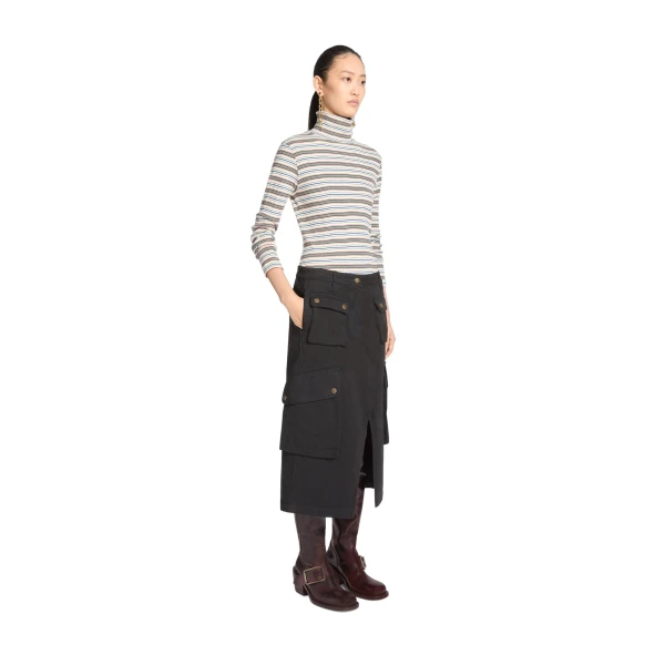 Overdyed cargo skirt in Black - Image 3