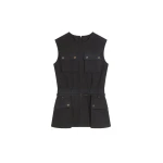 Dries Van Noten Overdyed utility top in Black | Tops | Luxury Shoes 