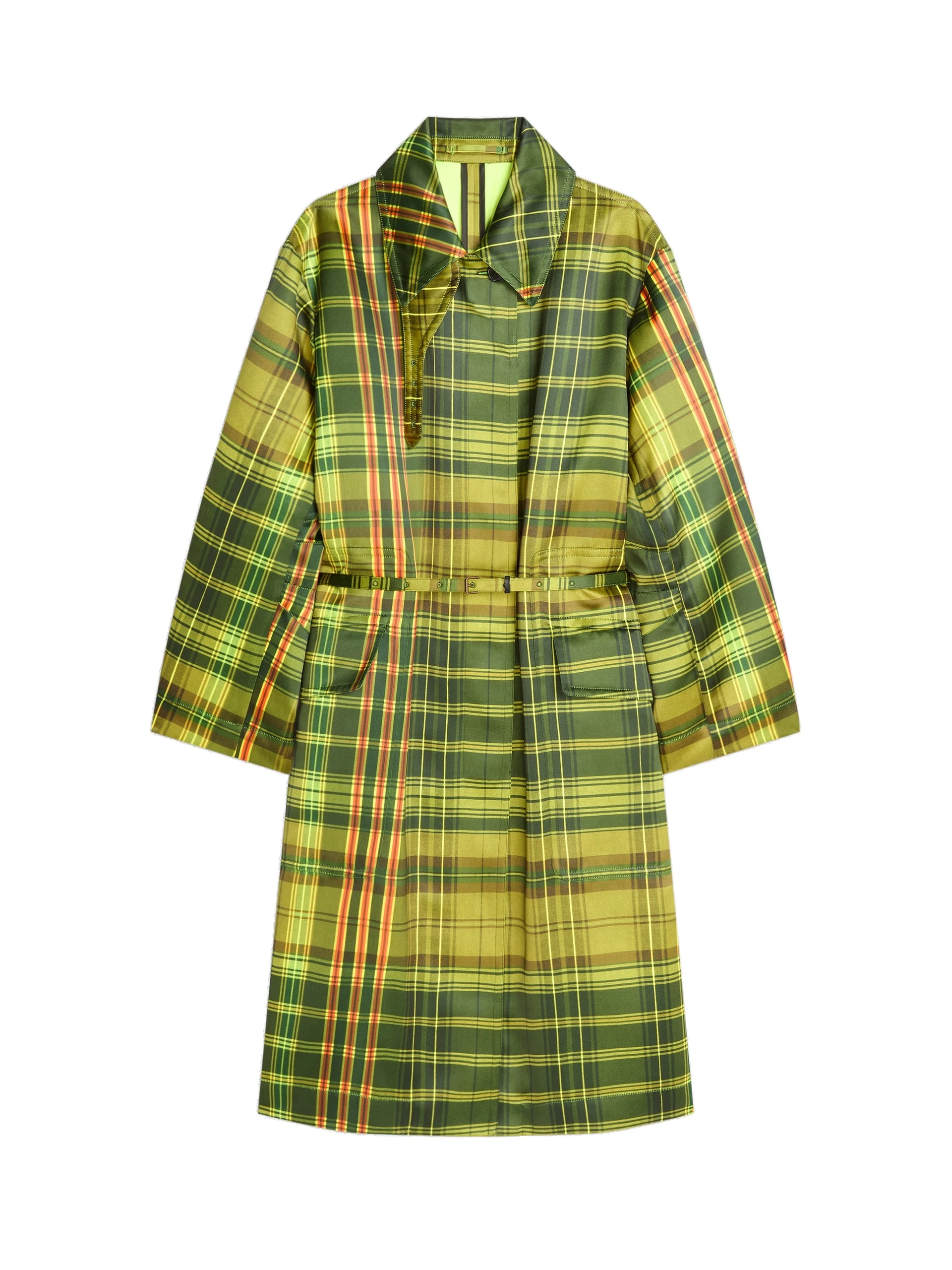 Dries Van Noten Oversized checked coat in Neon Yellow | Coats | Luxury Shoes Dries Van Noten Oversized checked coat in Neon Yellow | Coats | Luxury Shoes
