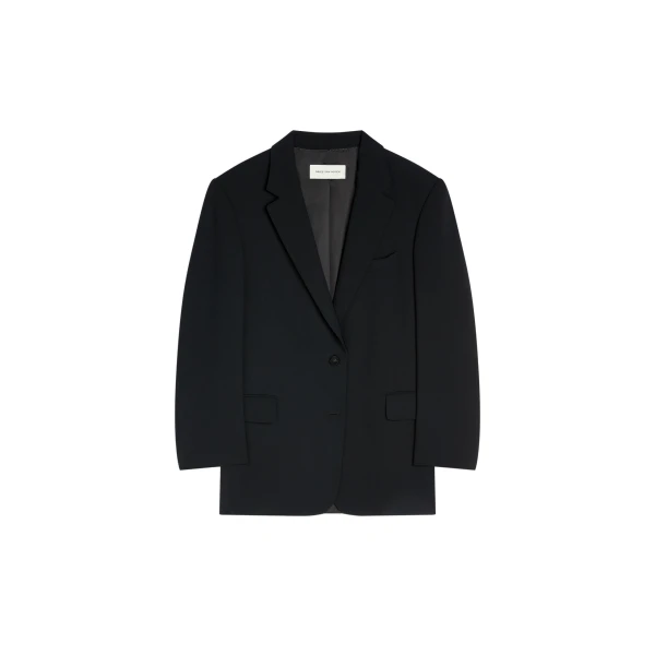 Oversized crepe blazer in Black
