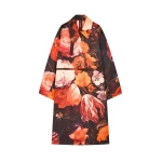 Dries Van Noten Oversized floral coat in Neon Orange | Coats | Luxury Shoes 