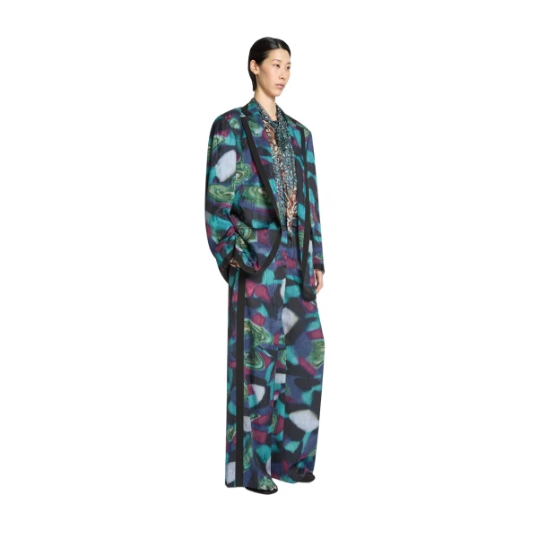 Oversized moiré blazer in Petrol - Image 3