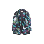 Dries Van Noten Oversized moiré blazer in Petrol | Jackets | Luxury Shoes 