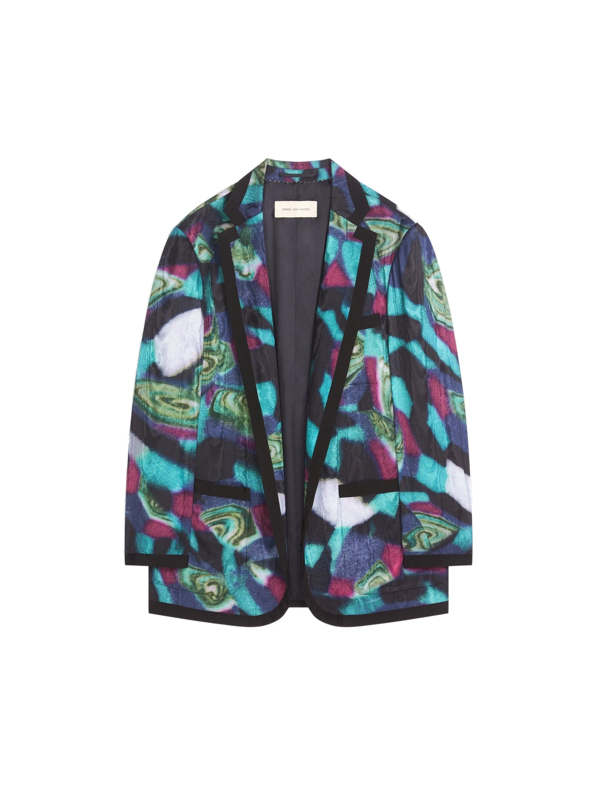 Dries Van Noten Oversized moiré blazer in Petrol | Jackets | Luxury Shoes Dries Van Noten Oversized moiré blazer in Petrol | Jackets | Luxury Shoes