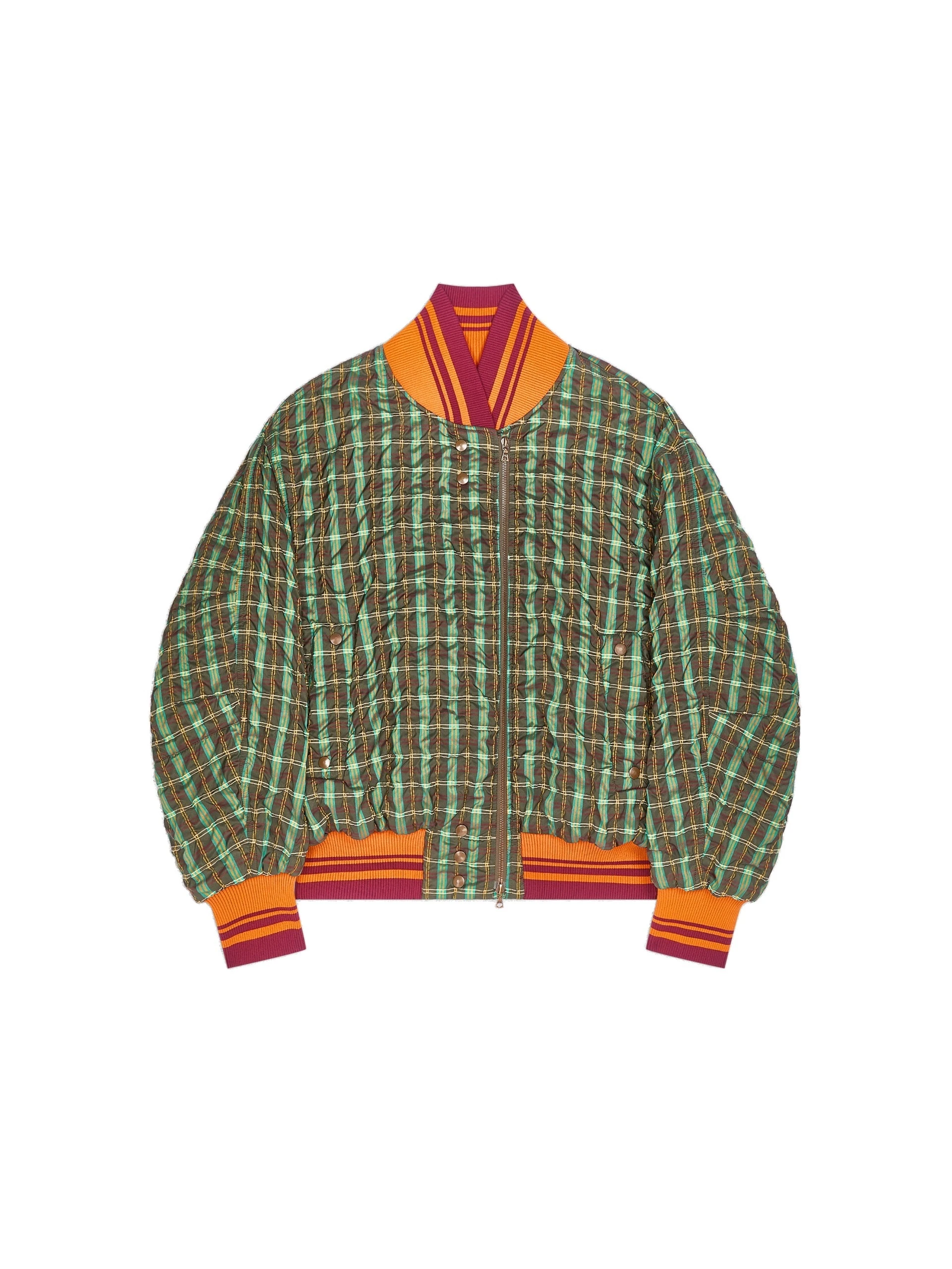 Dries Van Noten Oversized seersucker bomber in Khaki | Jackets | Luxury Shoes Dries Van Noten Oversized seersucker bomber in Khaki | Jackets | Luxury Shoes