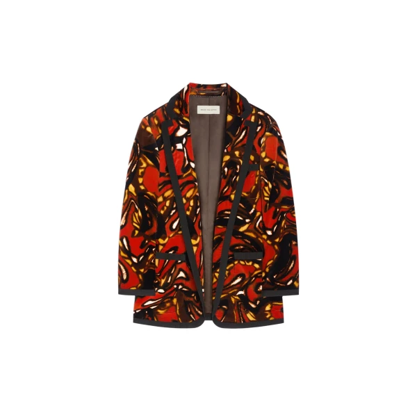 Oversized velvet blazer in Rust