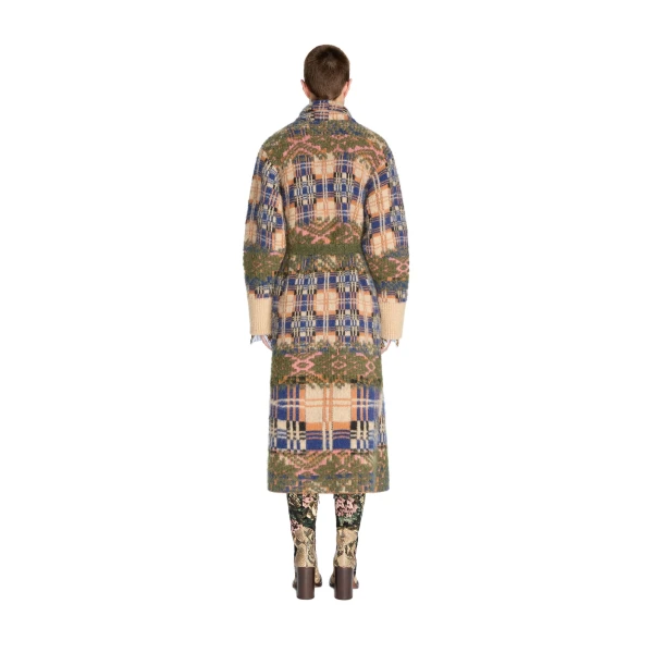 Patchwork wool cardigan in Ecru - Image 4