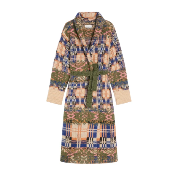 Dries Van Noten Patchwork wool cardigan in Ecru | Knitwear | Luxury Shoes 