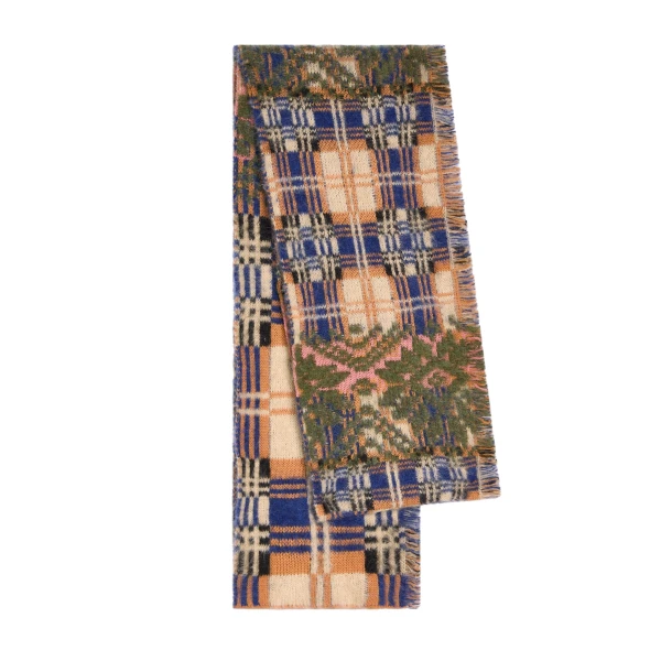 Dries Van Noten Patchwork wool scarf in Ecru