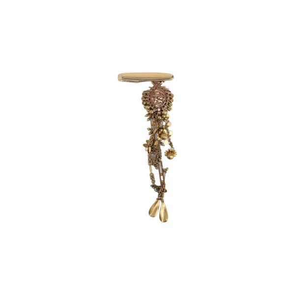 Dries Van Noten Pendant jewel clip in Old Brass