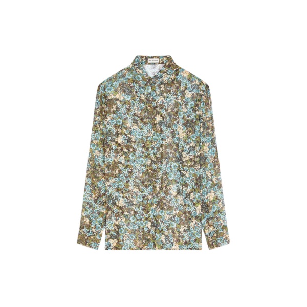 Dries Van Noten Pleated shirt in Sky | Tops | Luxury Shoes 