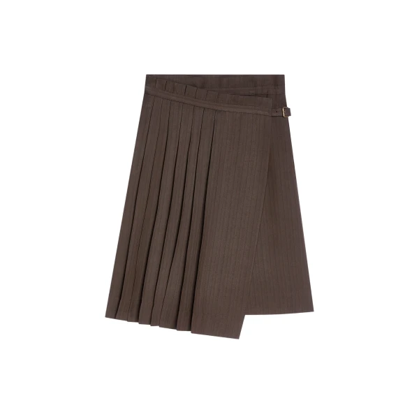 Dries Van Noten Pleated viscose skirt in Brown | Skirts | Luxury Shoes 