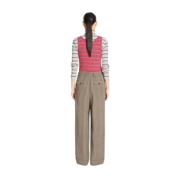 Pleated wool pants in Cement - Image 4