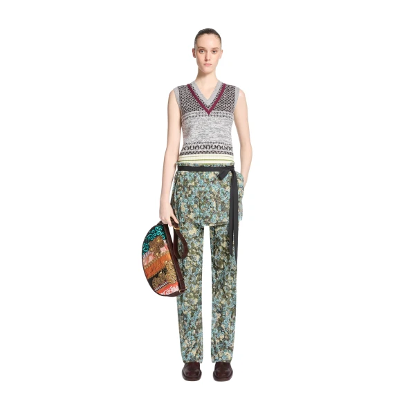 Pleated wrap skirt in Sky - Image 2
