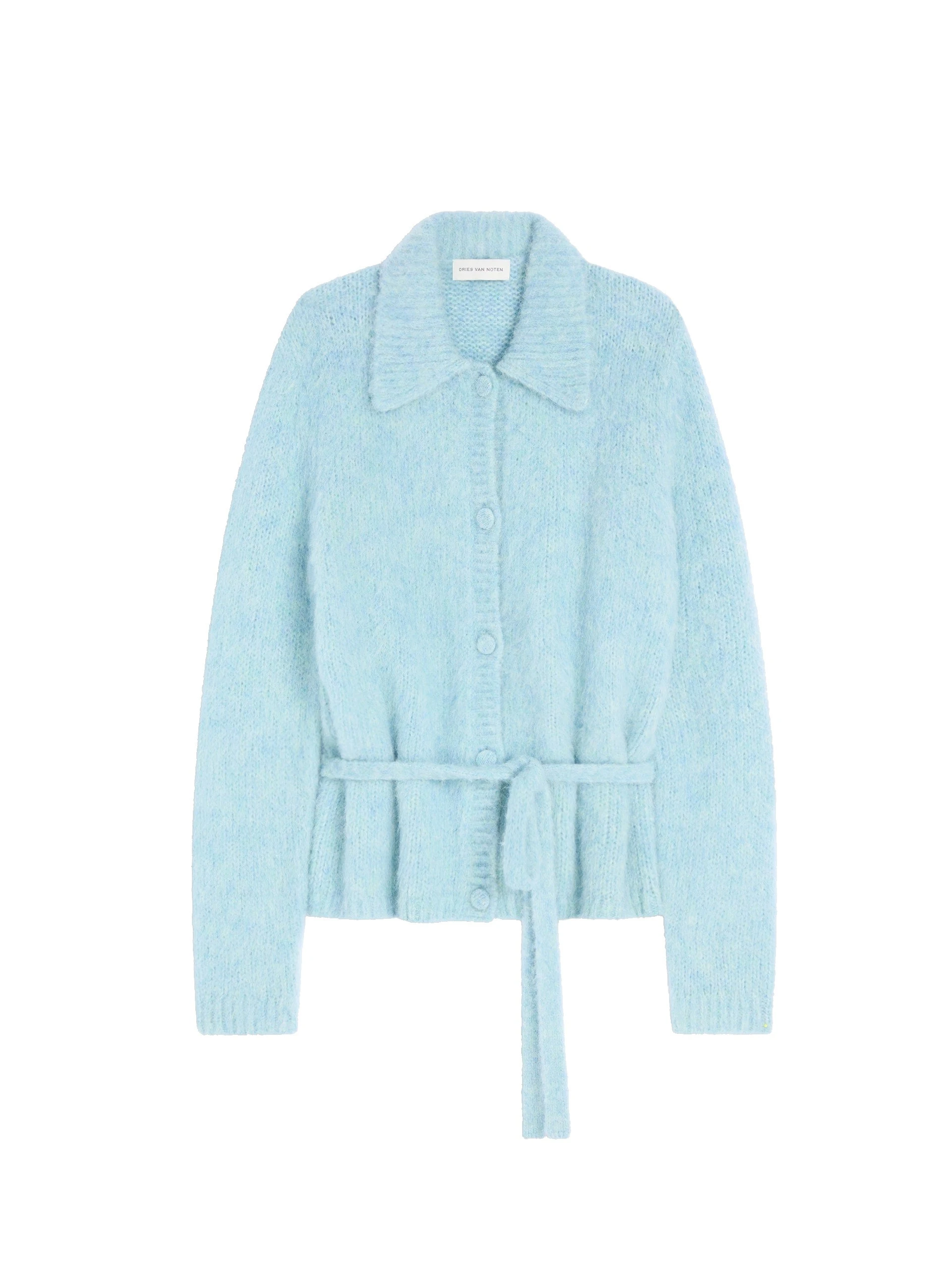 Dries Van Noten Polo wool cardigan in Light Blue | Knitwear | Luxury Shoes Dries Van Noten Polo wool cardigan in Light Blue | Knitwear | Luxury Shoes
