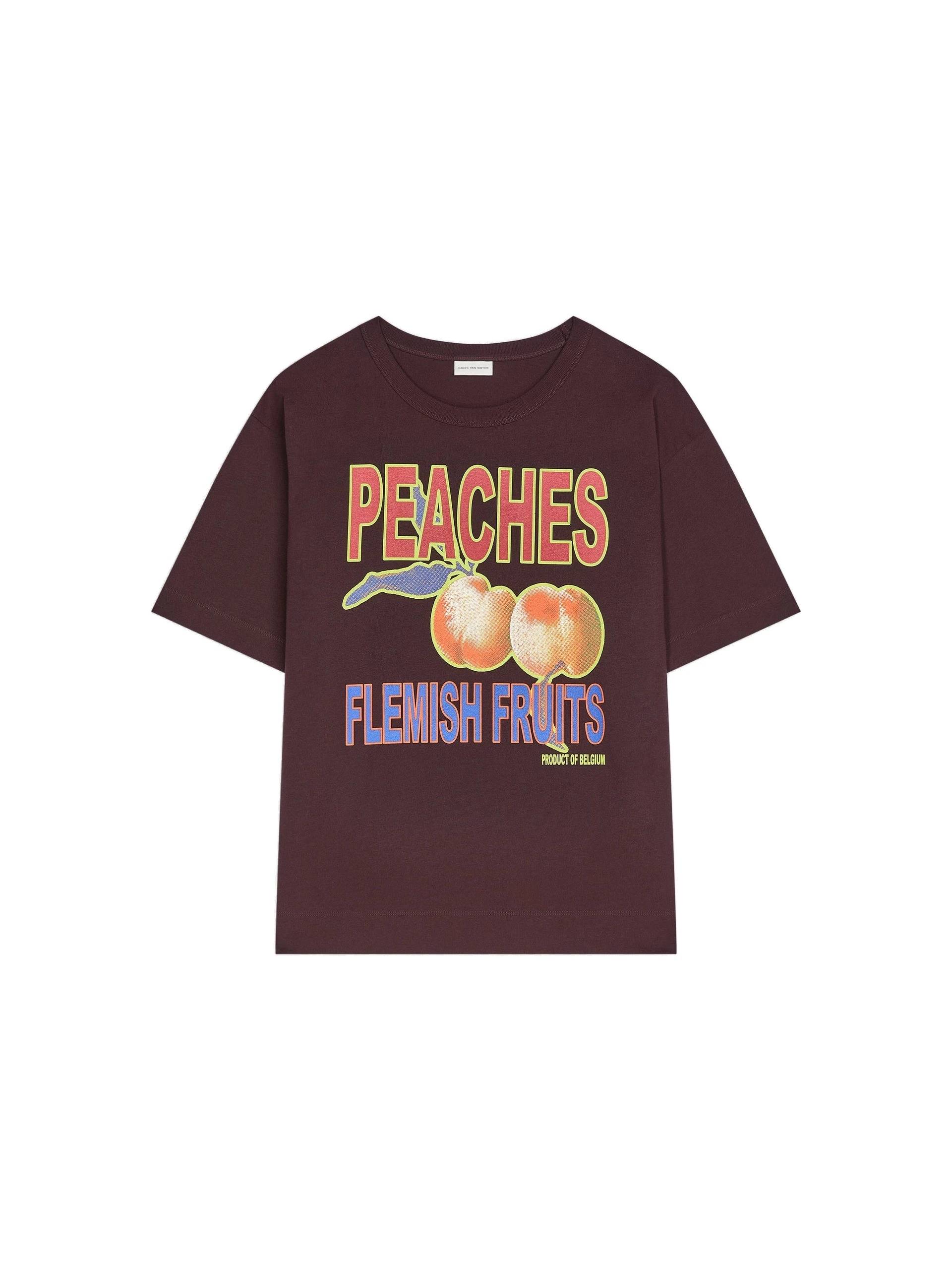 Dries Van Noten Printed cotton tee in Burgundy | Tops | Luxury Shoes Dries Van Noten Printed cotton tee in Burgundy | Tops | Luxury Shoes