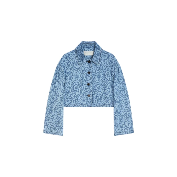 Printed denim jacket in Blue