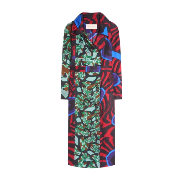 Dries Van Noten Printed mac in Red | Coats | Luxury Shoes 