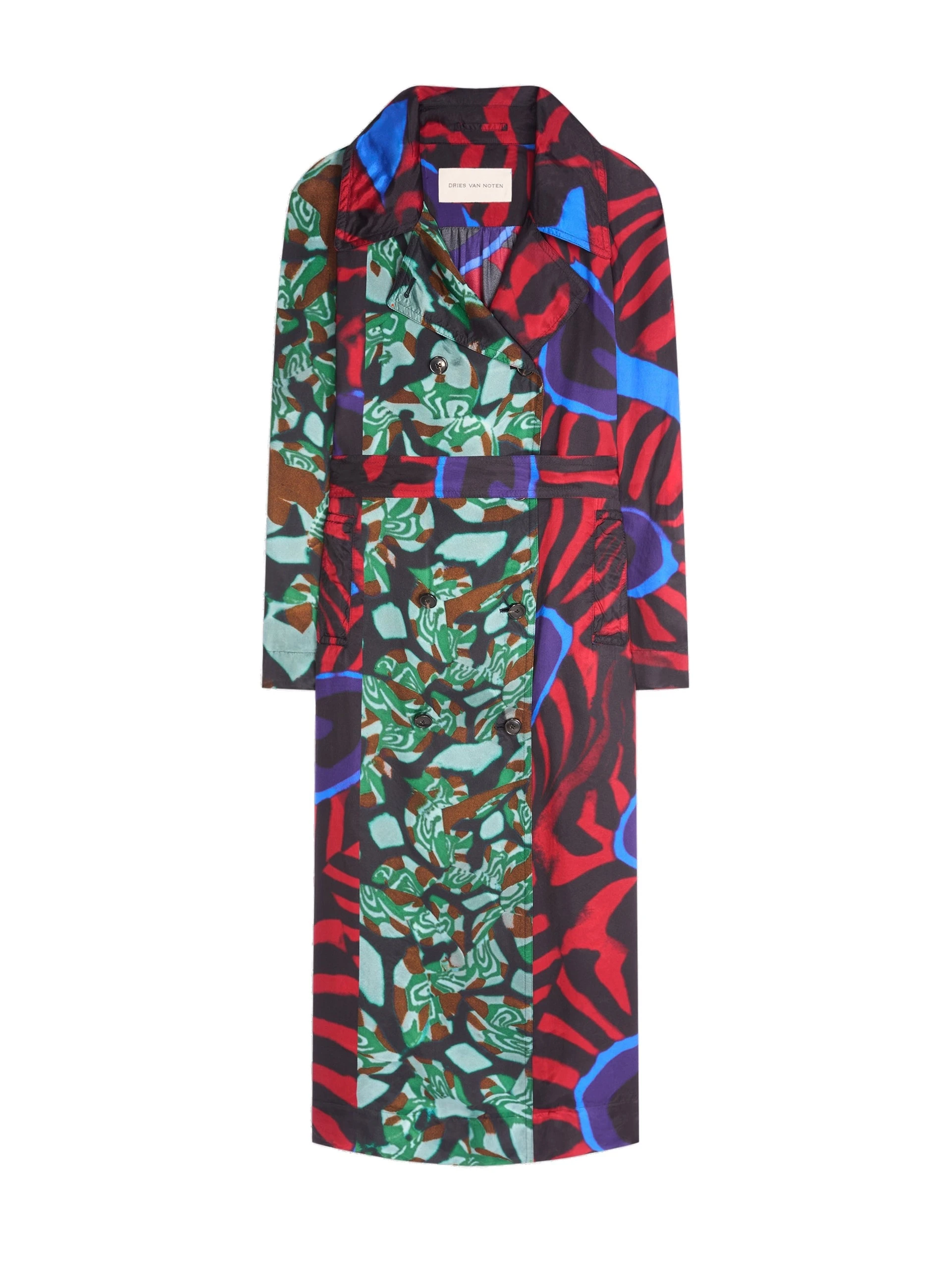 Dries Van Noten Printed mac in Red | Coats | Luxury Shoes Dries Van Noten Printed mac in Red | Coats | Luxury Shoes