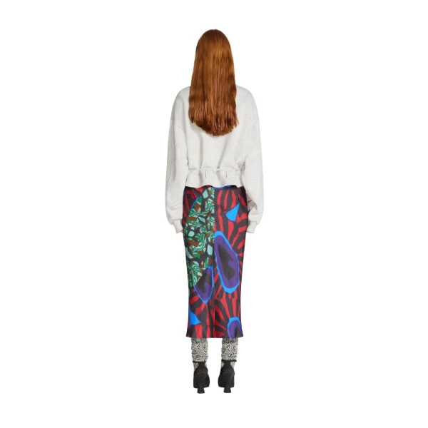 Printed midi skirt in Red - Image 4