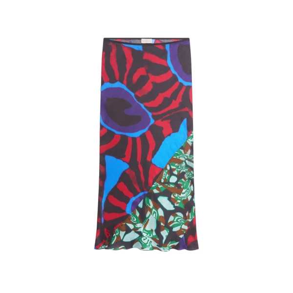 Printed midi skirt in Red