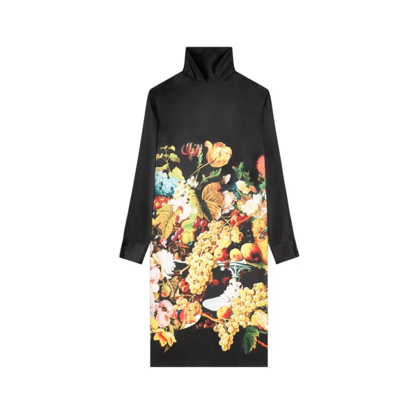 Dries Van Noten Printed silk dress in Black | Dresses | Luxury Shoes 