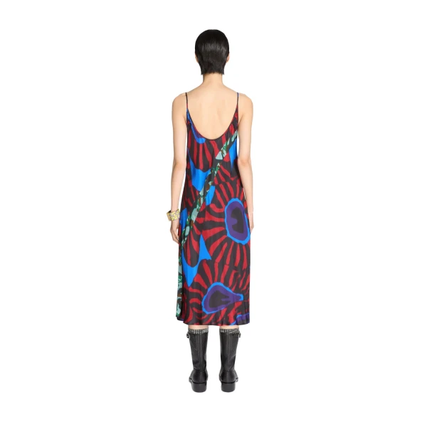 Printed slip dress in Red - Image 4