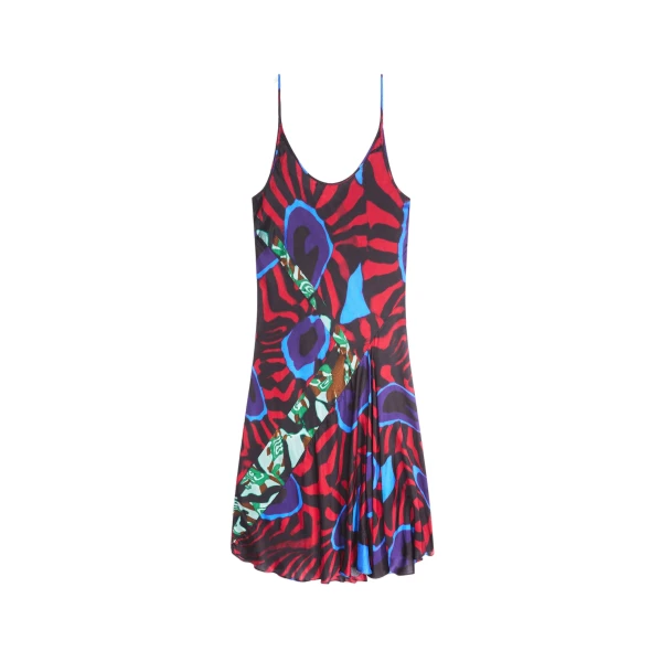 Printed slip dress in Red