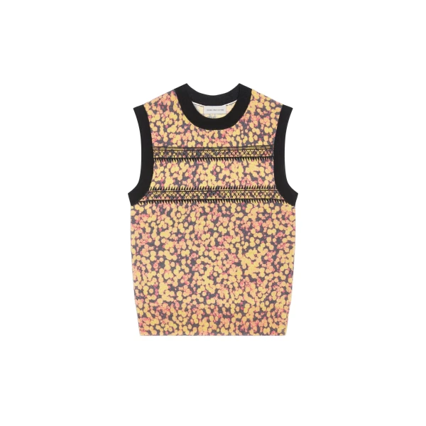 Printed wool sweater in Orange
