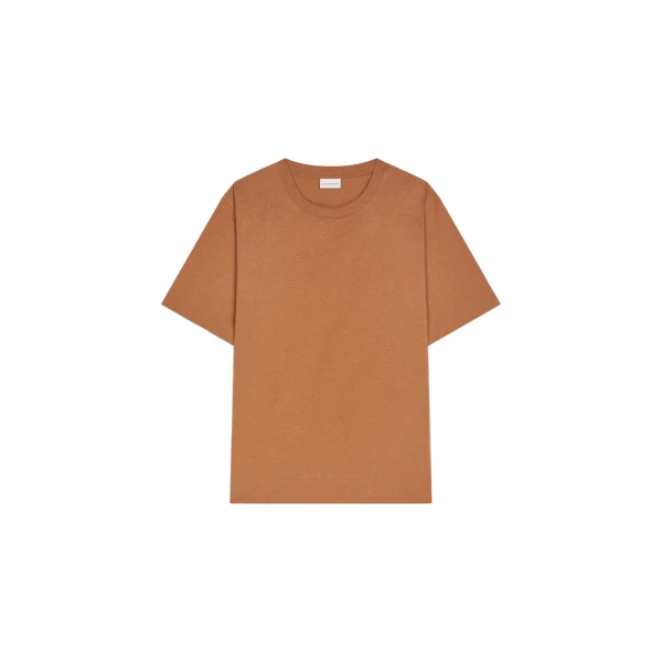 Dries Van Noten Regular fit cotton tee in Mud | Tops | Luxury Shoes 