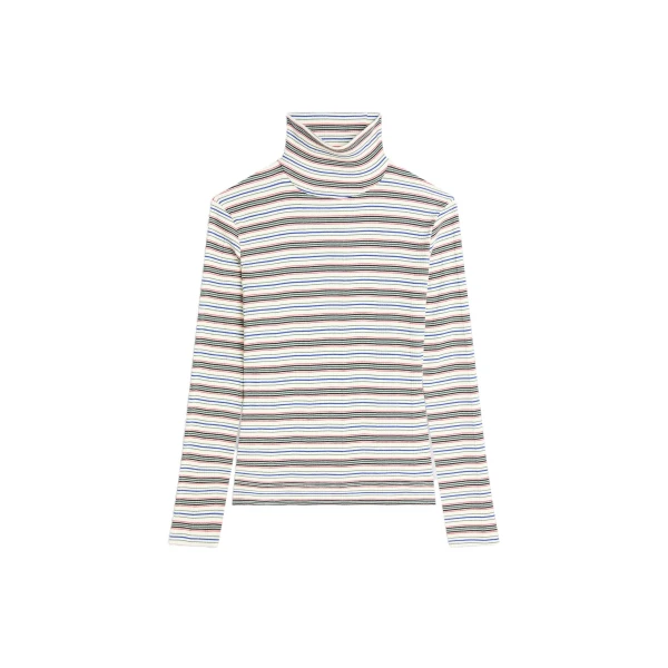 Dries Van Noten Ribbed cotton turtleneck tee in Ecru | Tops | Luxury Shoes 