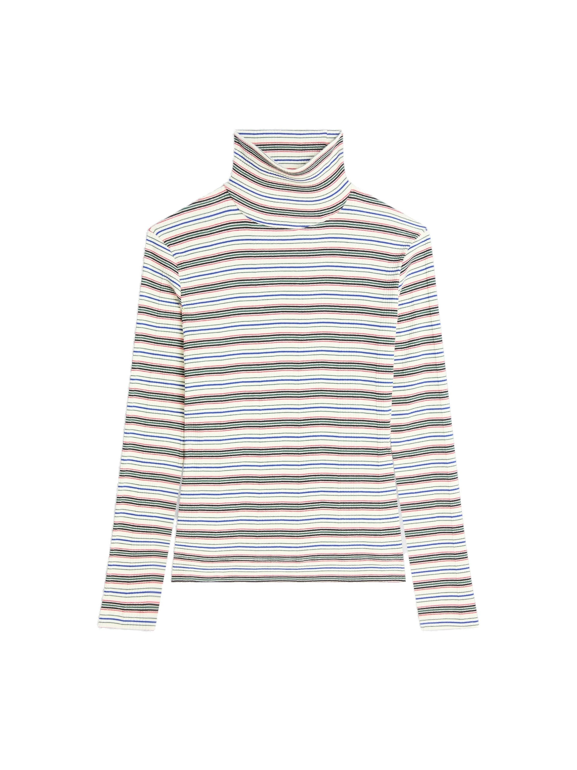 Dries Van Noten Ribbed cotton turtleneck tee in Ecru | Tops | Luxury Shoes Dries Van Noten Ribbed cotton turtleneck tee in Ecru | Tops | Luxury Shoes