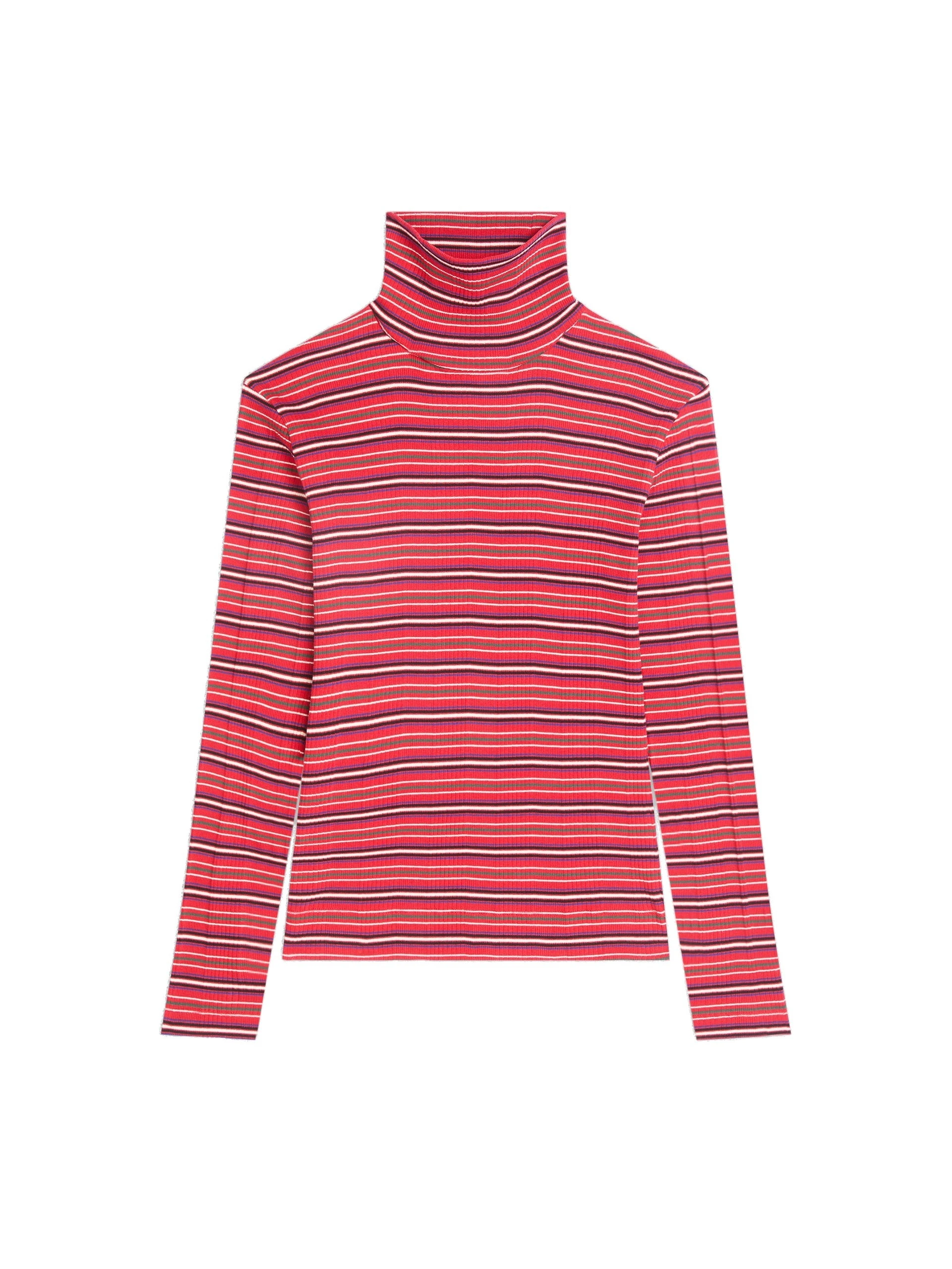 Dries Van Noten Ribbed cotton turtleneck tee in Red | Tops | Luxury Shoes Dries Van Noten Ribbed cotton turtleneck tee in Red | Tops | Luxury Shoes