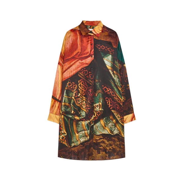 Silk shirt dress