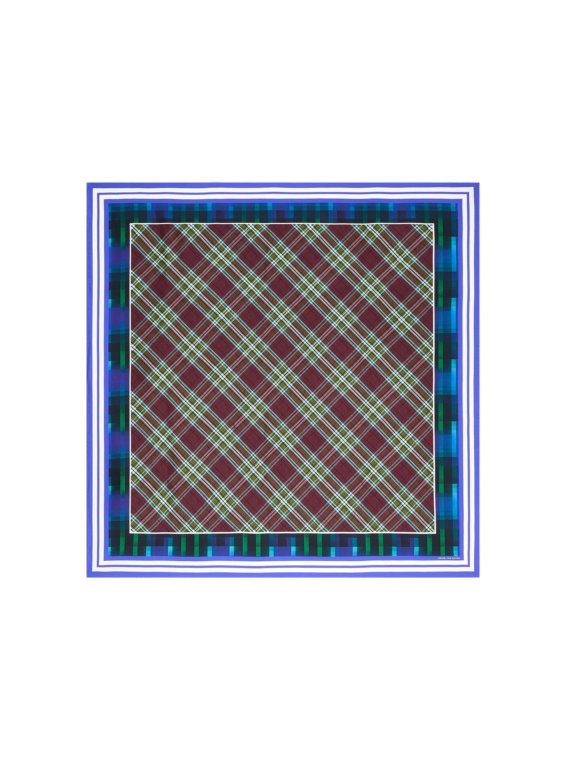 Dries Van Noten Silk square scarf in Blue | Scarves | Luxury Shoes Dries Van Noten Silk square scarf in Blue