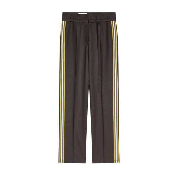 Slim leg wool pants in Dark Brown